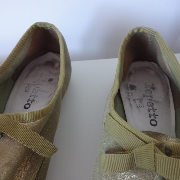 Repetto metallic gold laced Oxford flats - Picture 5 of 9